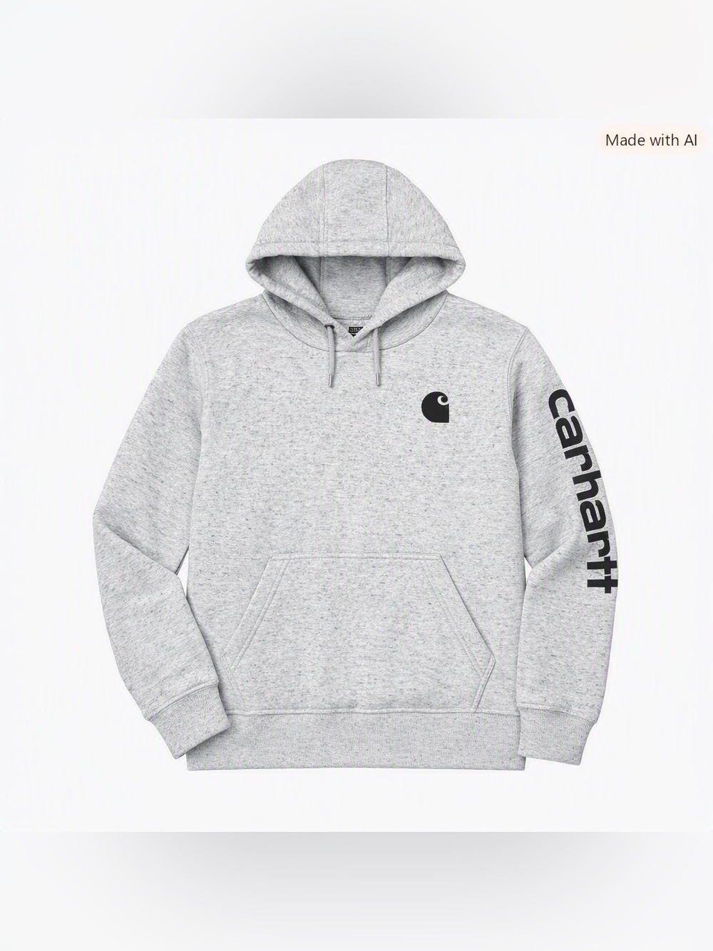Carhartt Women's Clarksburg Hoodie S Heather Gray Relaxed Fit Logo Sleeve